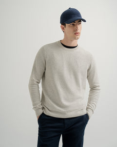 Buzo regular tejido de punto algodón habano hombre