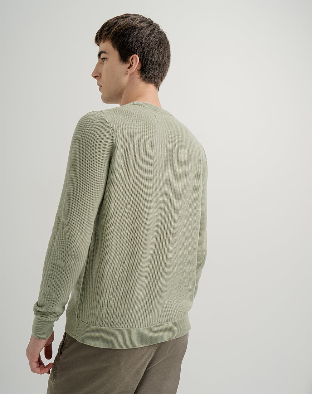 Buzo regular tejido de punto algodón verde hombre