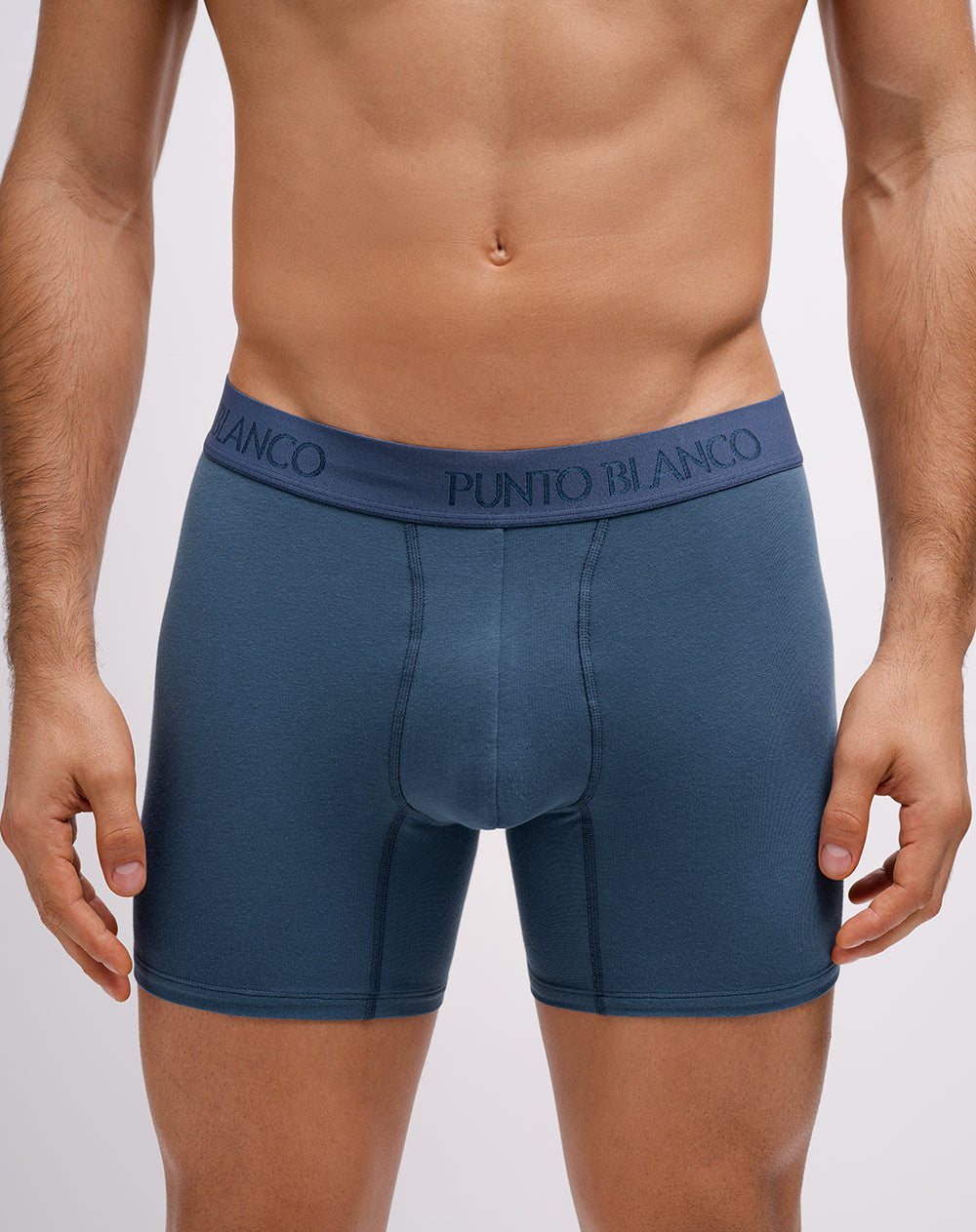 Bóxer medio panel amplio azul
