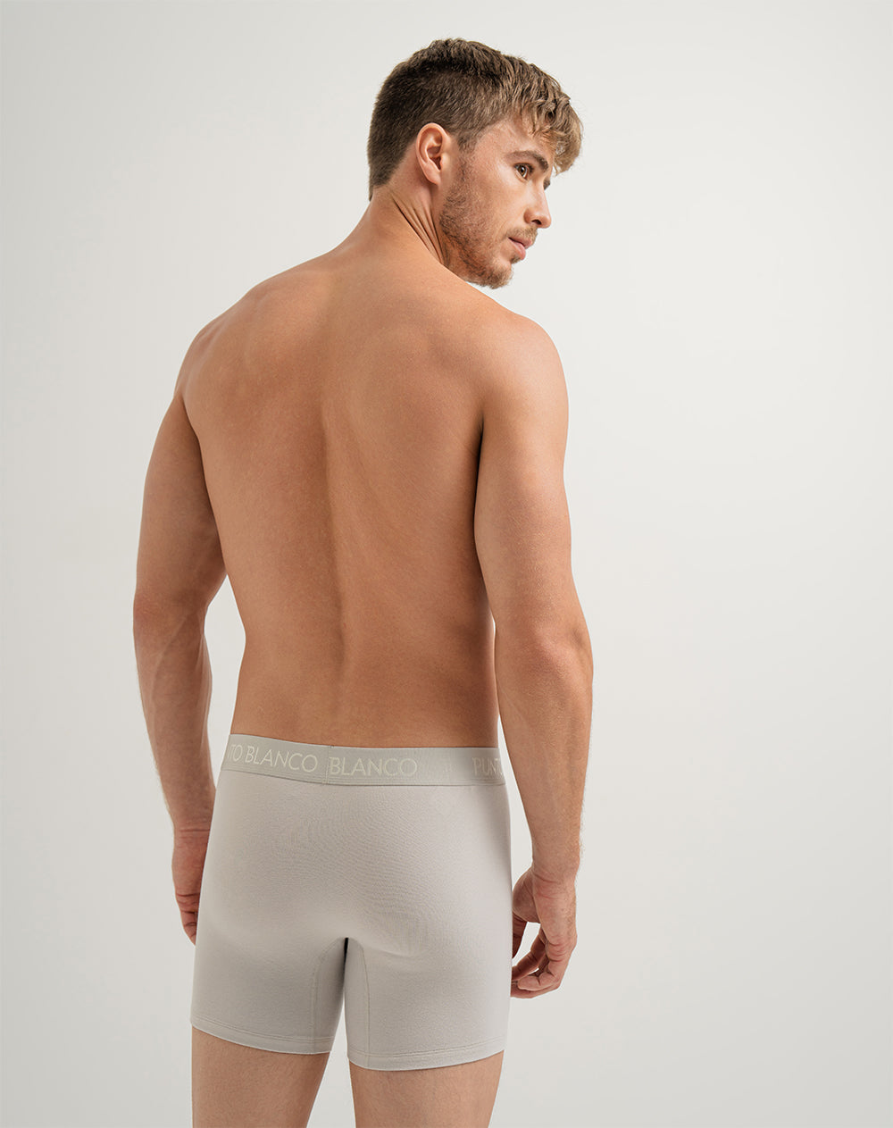 Bóxer medio panel amplio gris