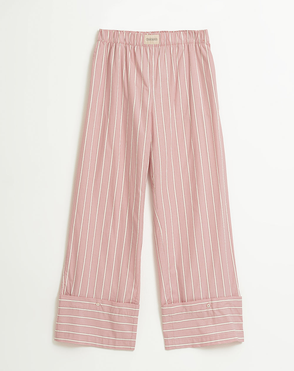 Pantalón de pijama mujer algodón largo extensible malva
