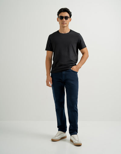 Jean recto regular algodón azul hombre