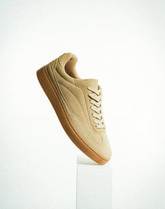 Tenis en cuero beige hombre
