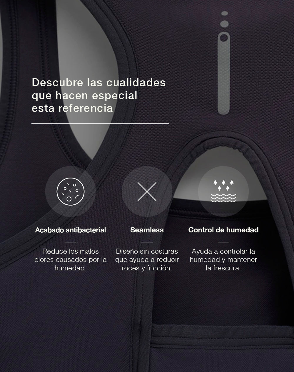 Top deportivo soporte alto morado