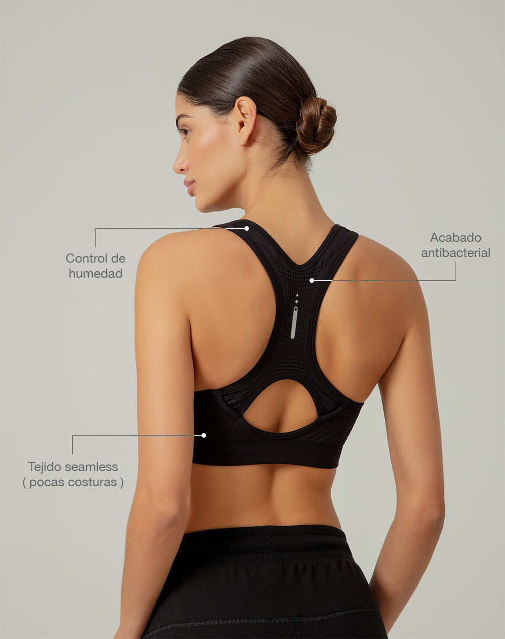 Top deportivo soporte altoseamless negro