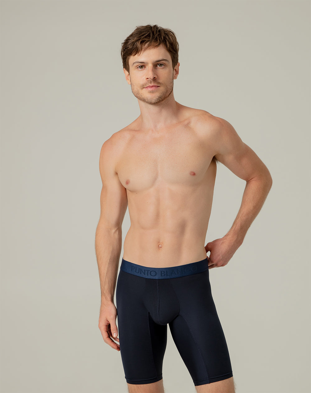 Bóxer deportivo largo microfibra transpirable azul