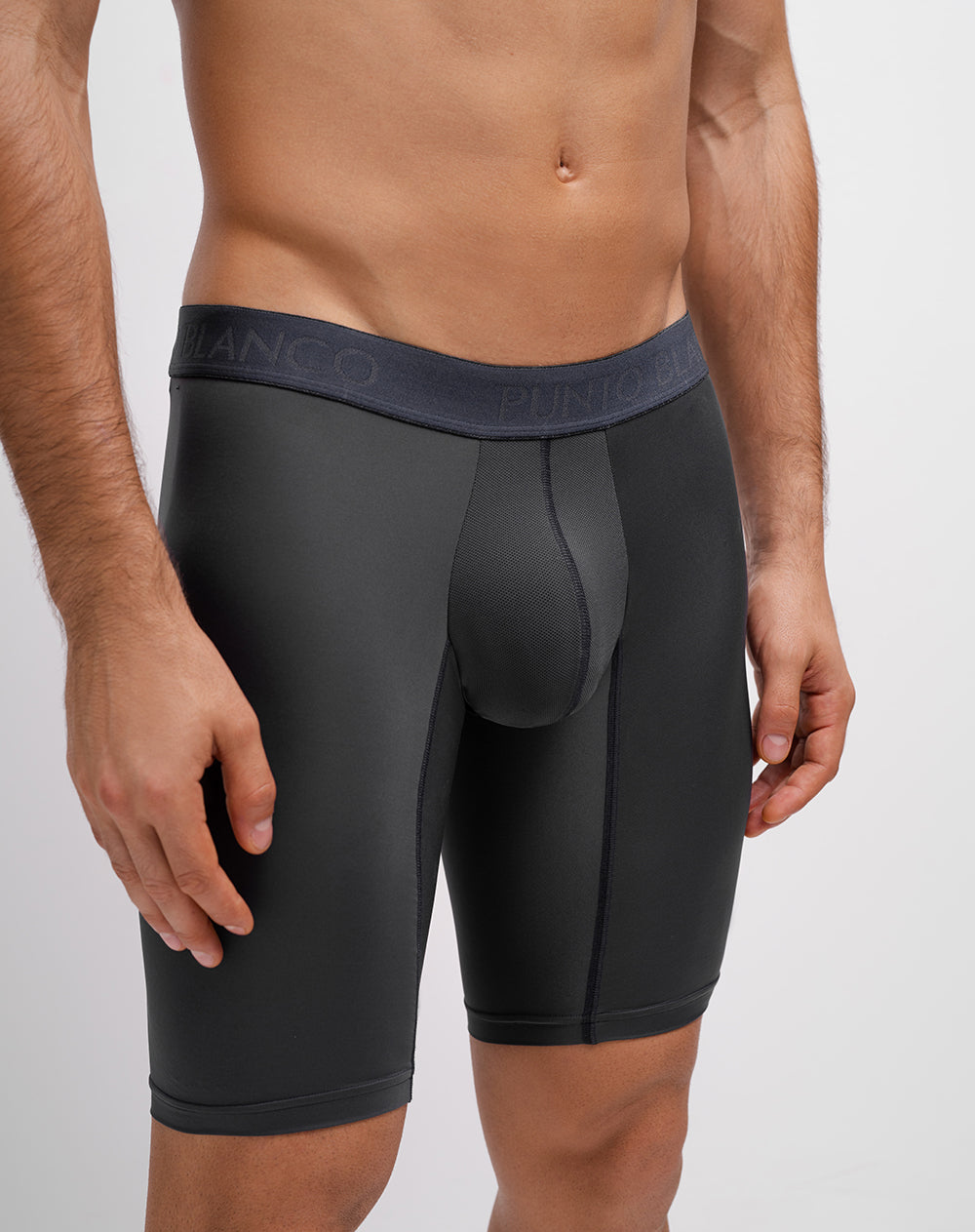 Bóxer deportivo largo microfibra transpirable gris