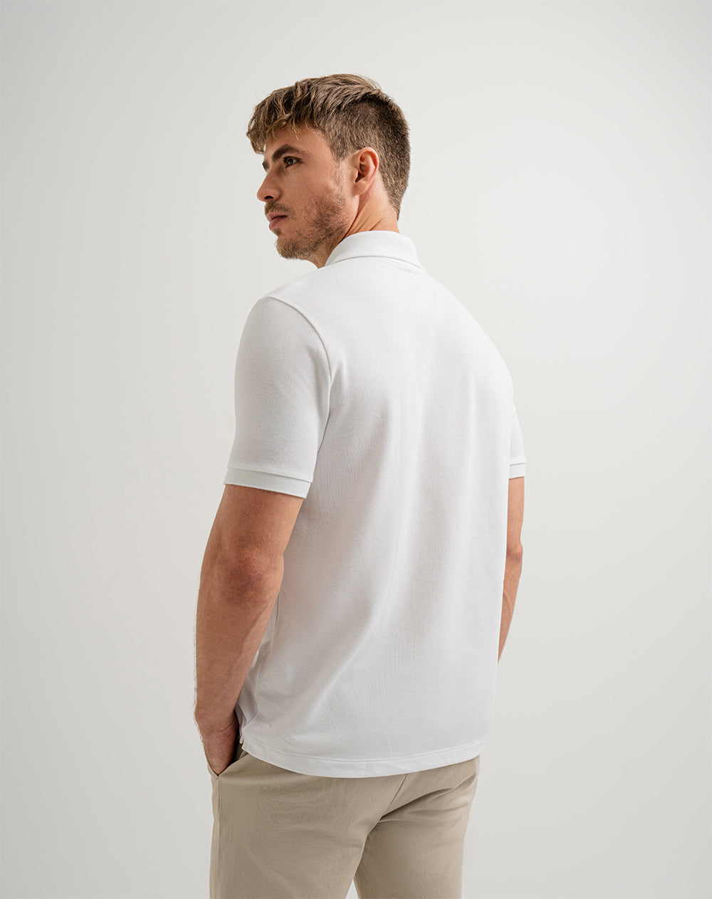 Polo regular algodón blanca hombre