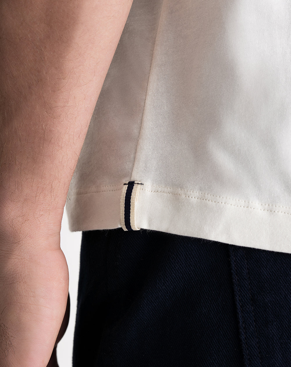 Camiseta regular algodón crema hombre