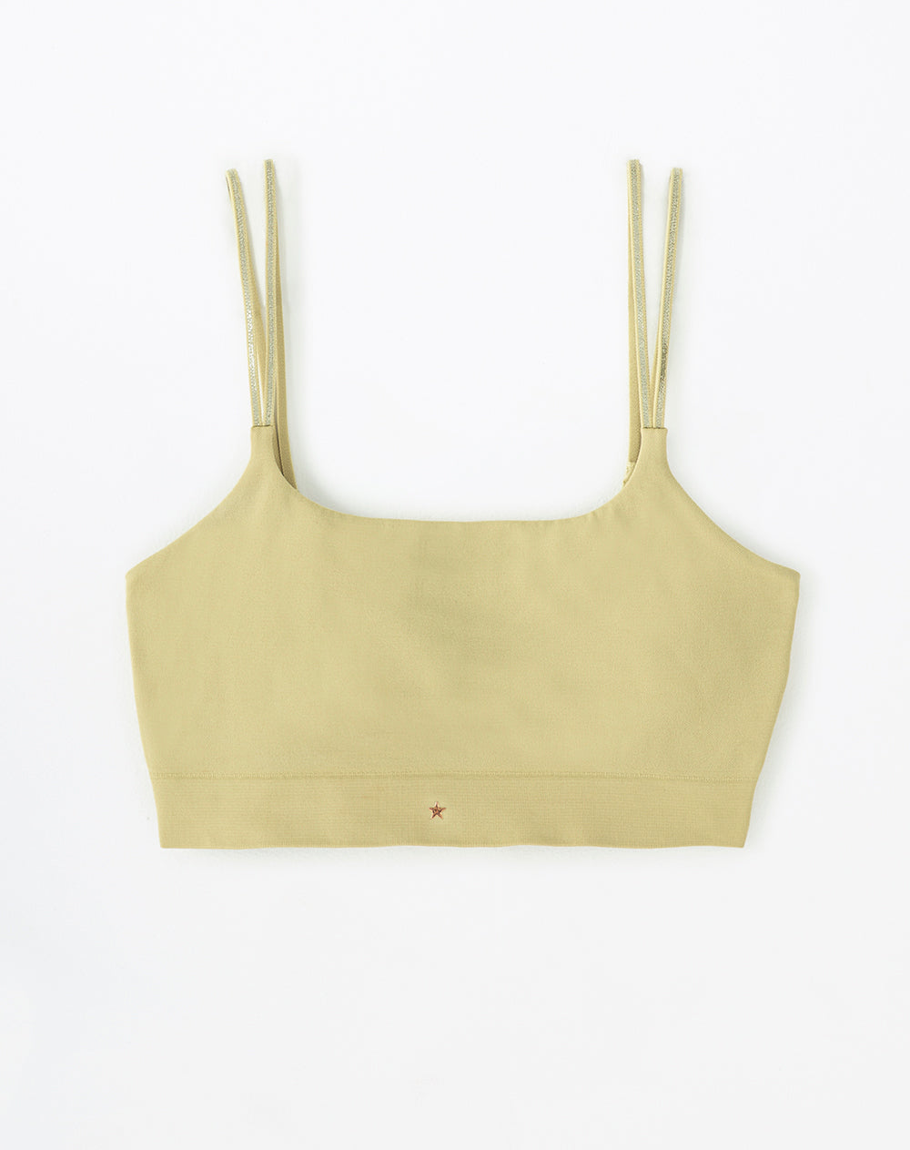 Top soporte alto seamless cargaderas dobles dorado