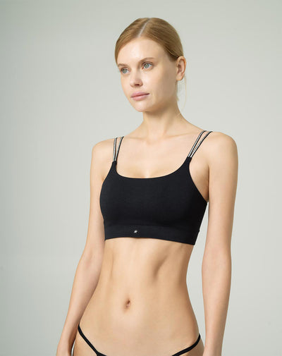 Top soporte medio seamless negro