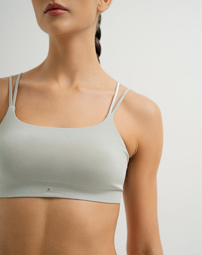 Top soporte alto seamless cargaderas dobles verde