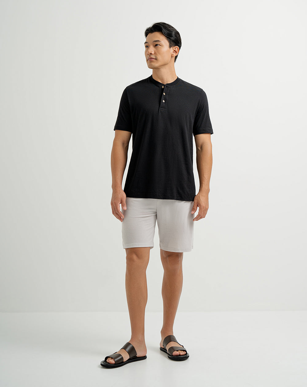 Bermuda de pijama hombre algodón gris