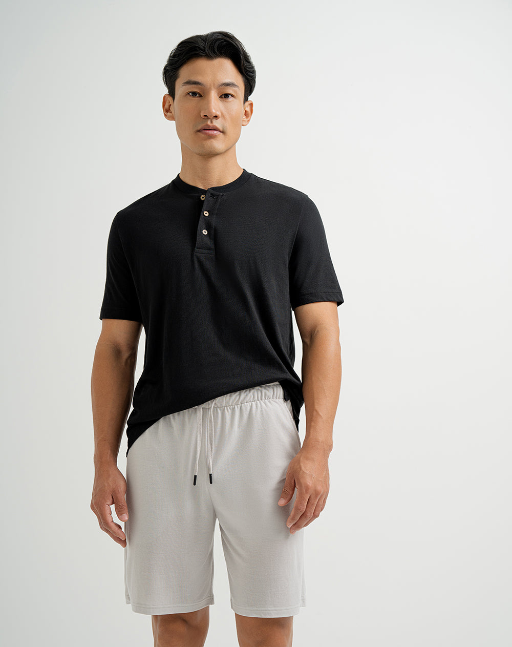 Bermuda de pijama hombre algodón gris