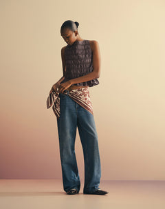 Jean recto tiro alto índigo medio mujer