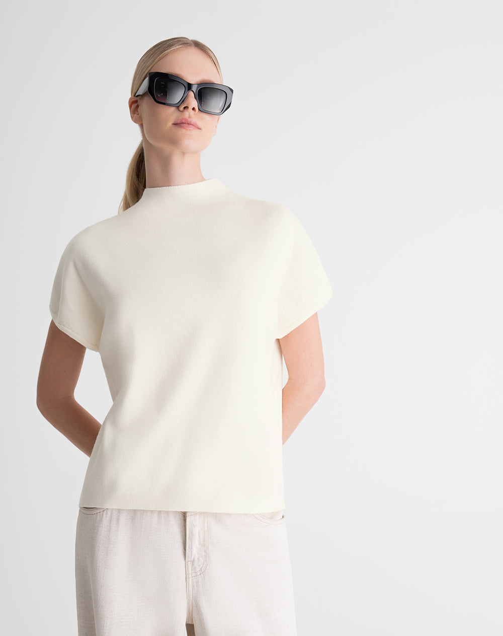 Camiseta regular tejido de punto habana mujer