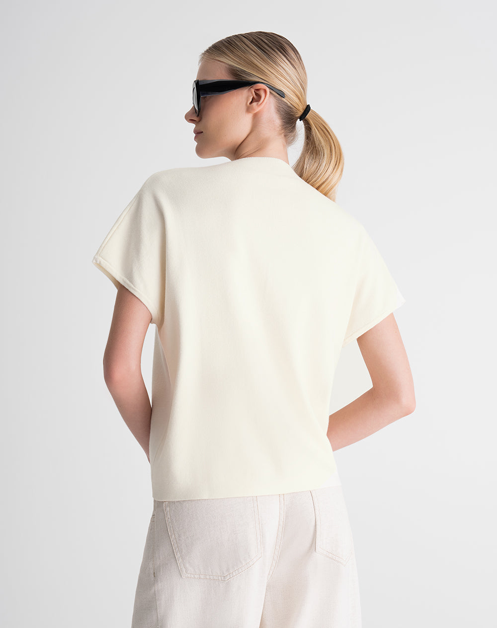 Camiseta regular tejido de punto habana mujer