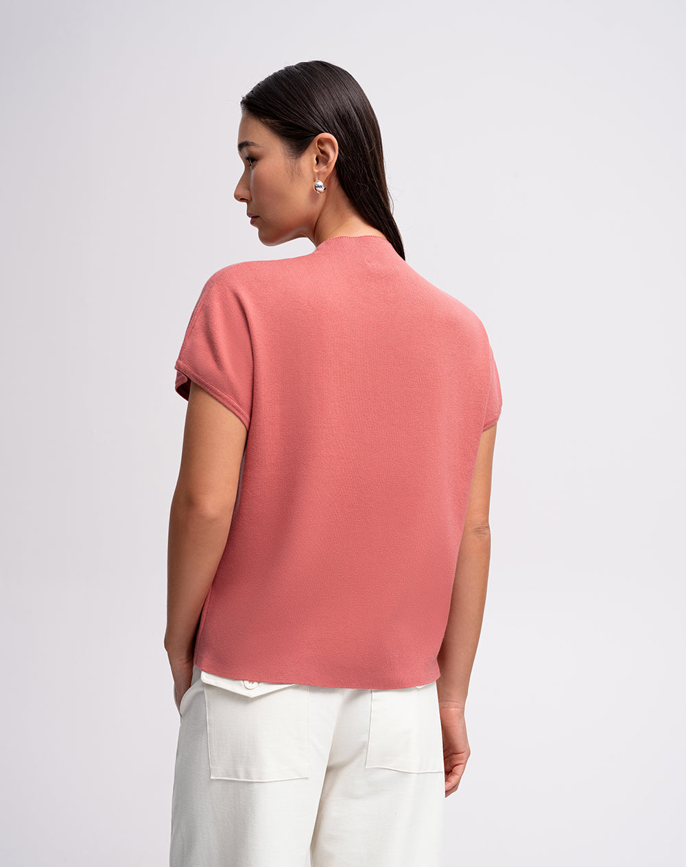 Camiseta regular rosada mujer