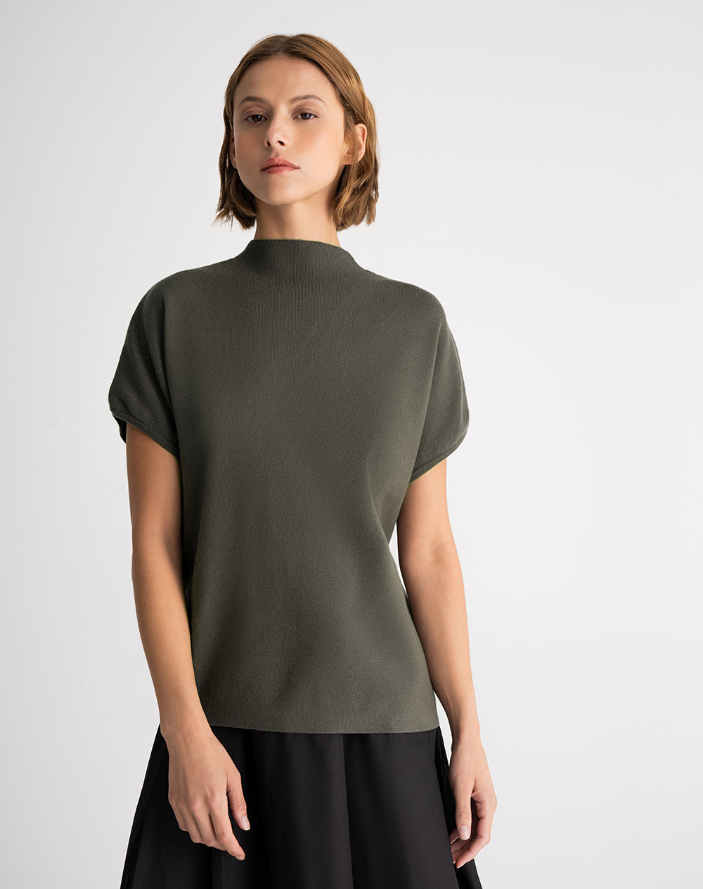 Camiseta regular fit verde mujer