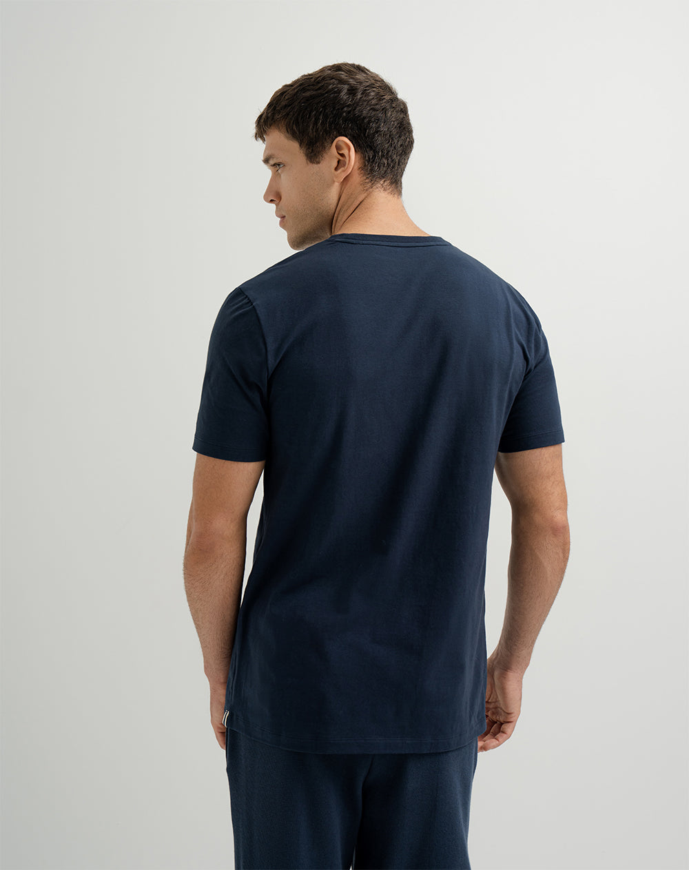 Camiseta de pijama hombre algodón pima azul oscuro