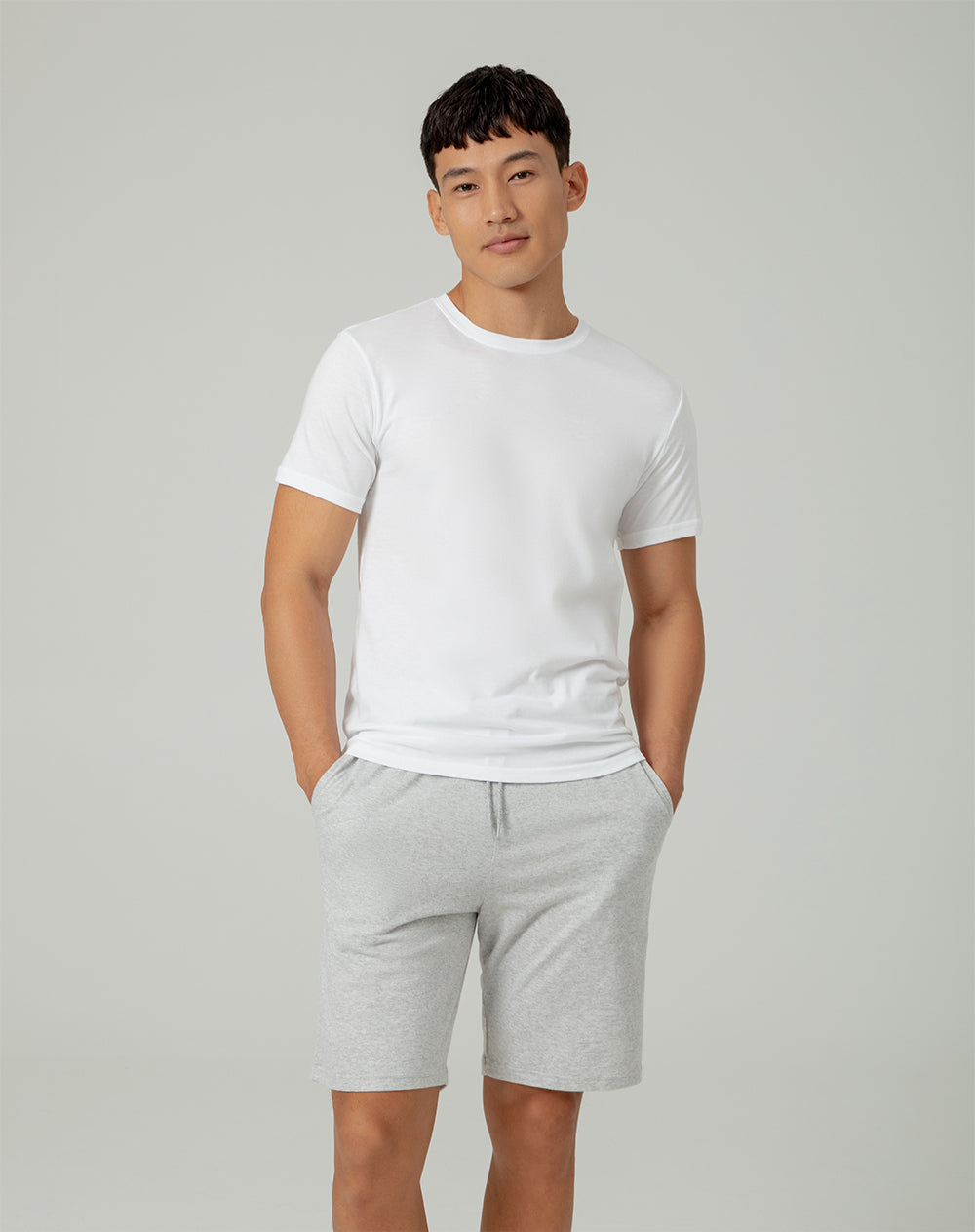 Camiseta de pijama hombre algodón pima blanca