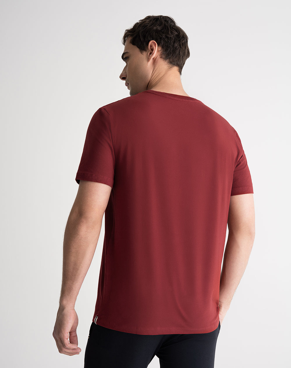 Camiseta de pijama hombre algodón pima vinotinto