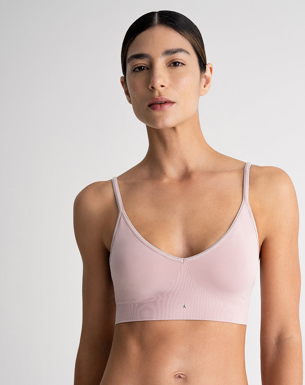 Top soporte medio copas removibles lila