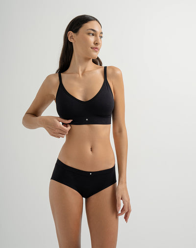 Top soporte medio seamless copas removibles negro