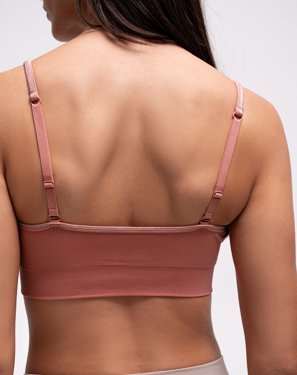 Top soporte medio seamless copas removibles rosado