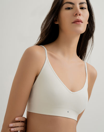 Top soporte medio seamless copas removibles vainilla