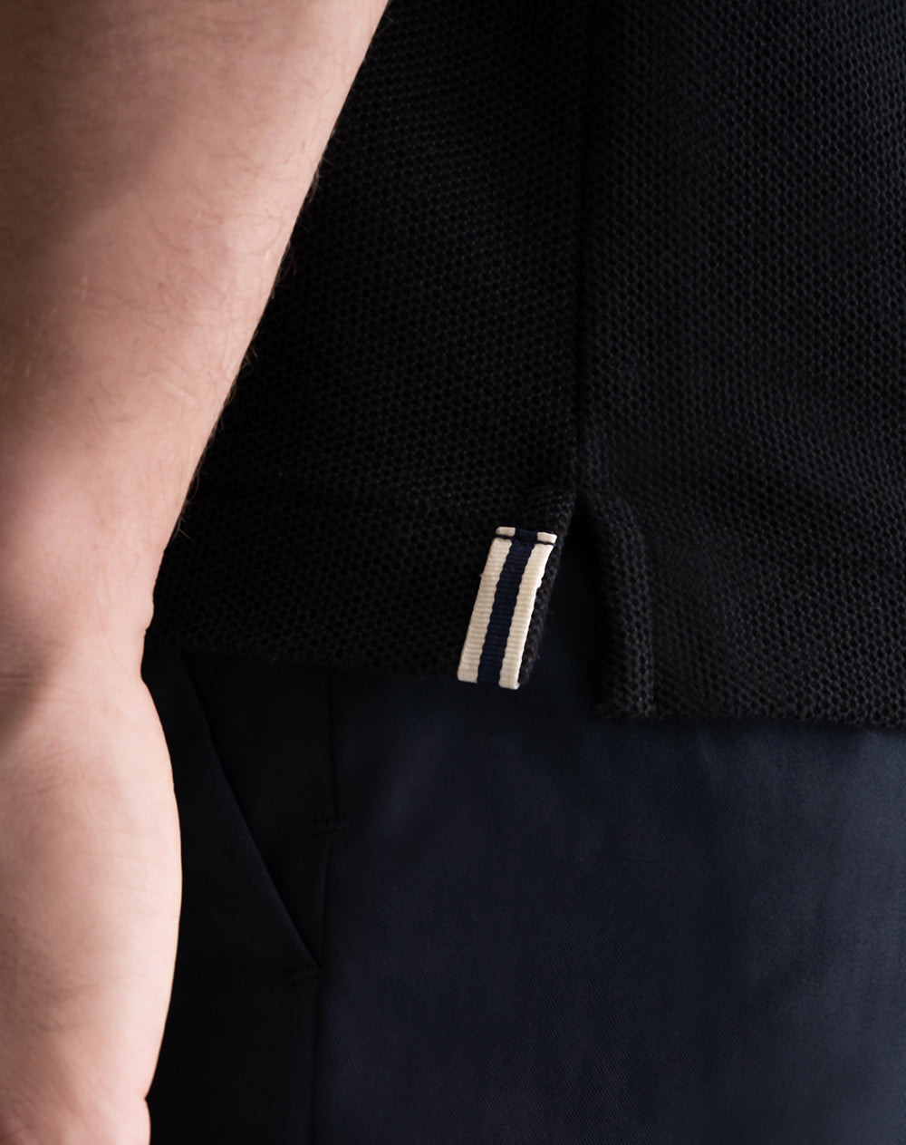Polo regular fit algodón negra hombre