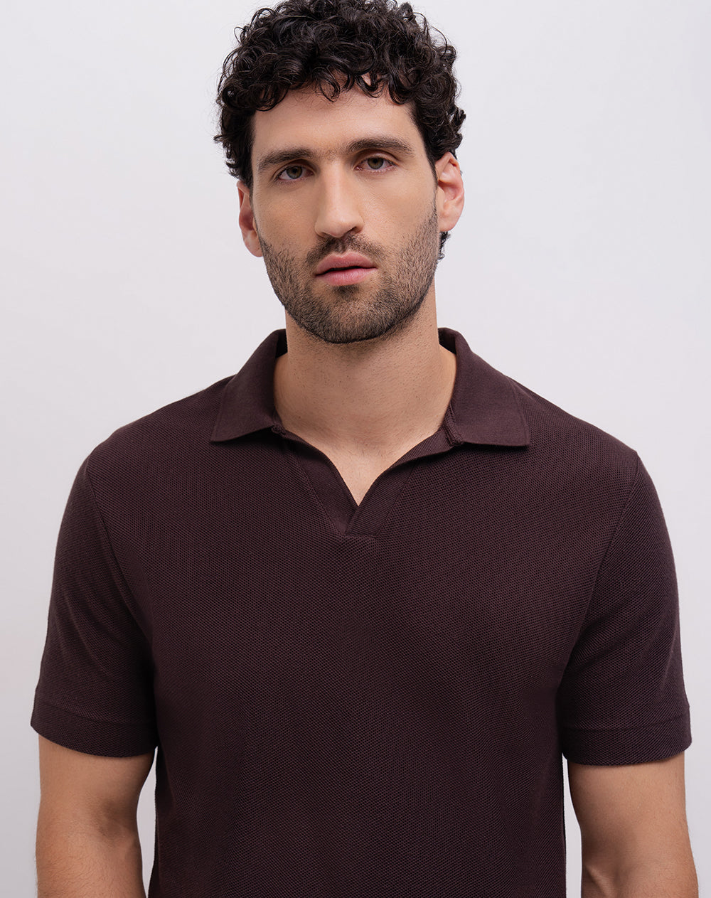 Polo regular algodón vinotinto hombre