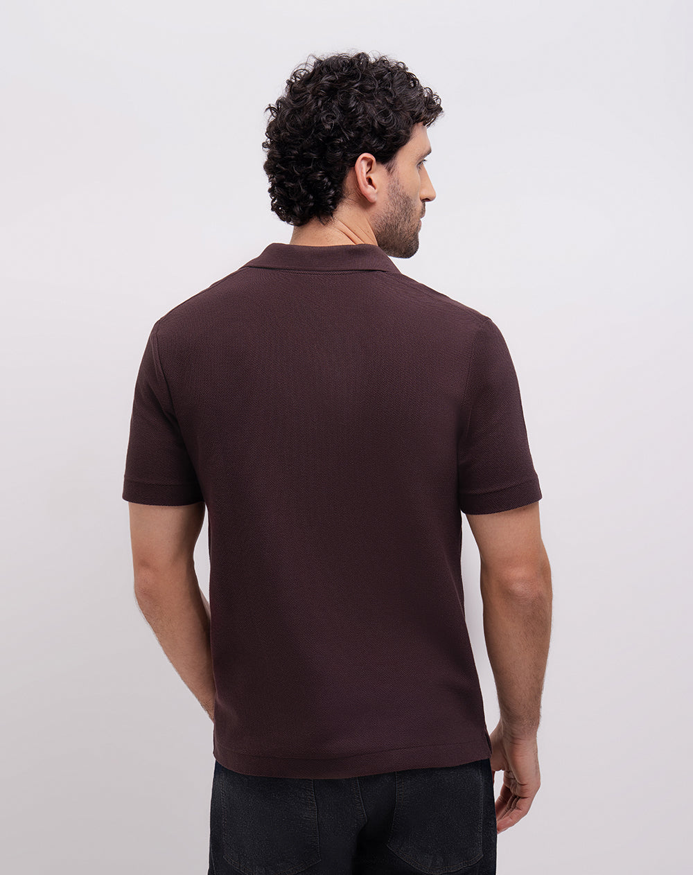 Polo regular algodón vinotinto hombre