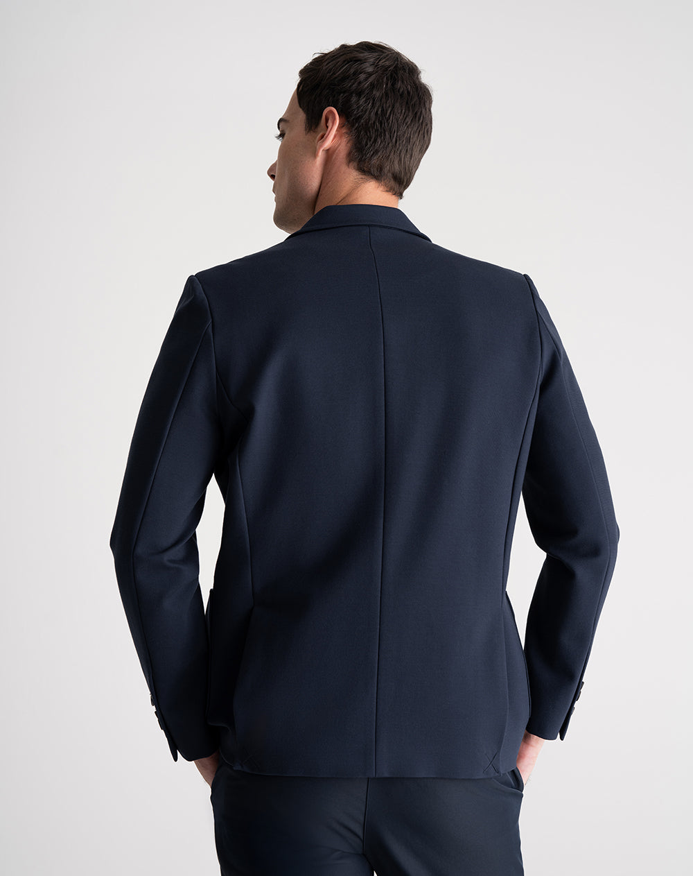 Blazer regular tejido de punto en algodón azul hombre