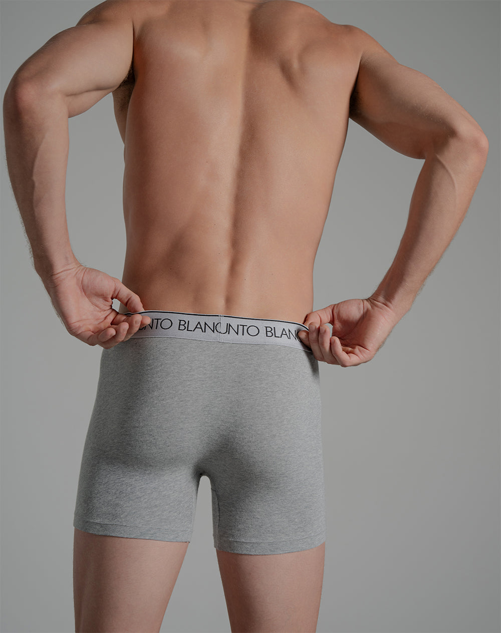 Bóxer medio panel amplio gris