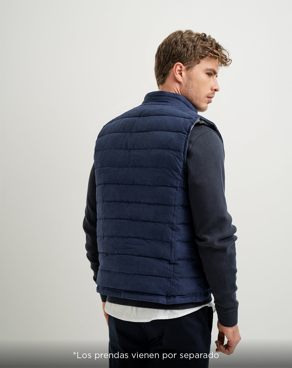 Chaleco acolchado regular azul hombre