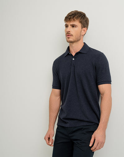 Polo regular algodón azul hombre
