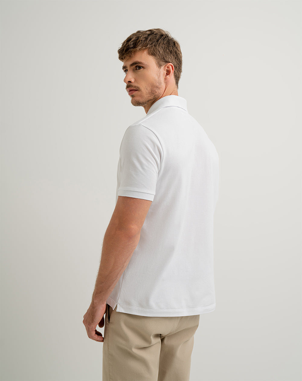 Polo regular algodón blanca hombre