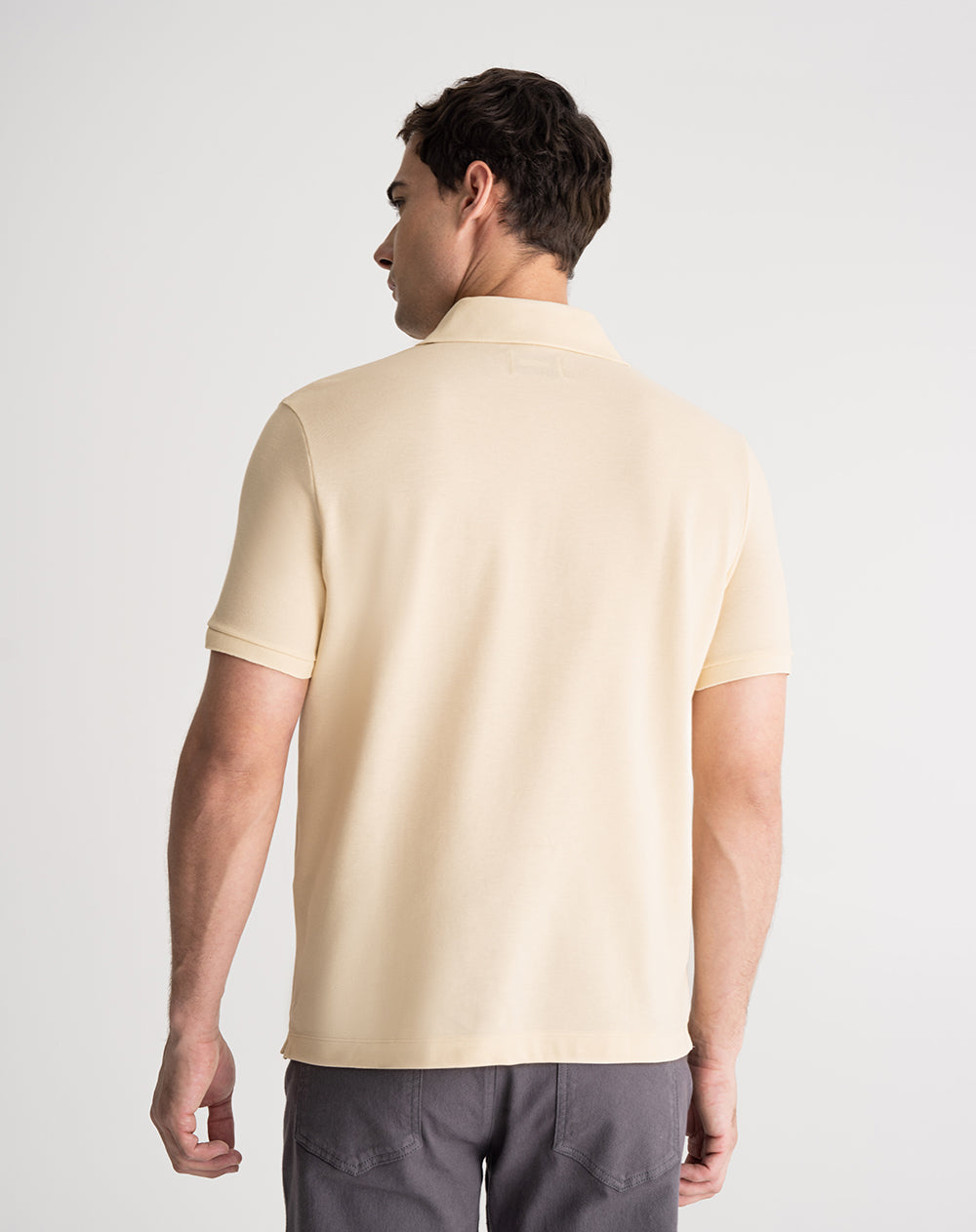 Polo regular algodón crema hombre