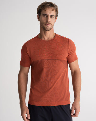 Camiseta deportiva hombre antibacterial naranja