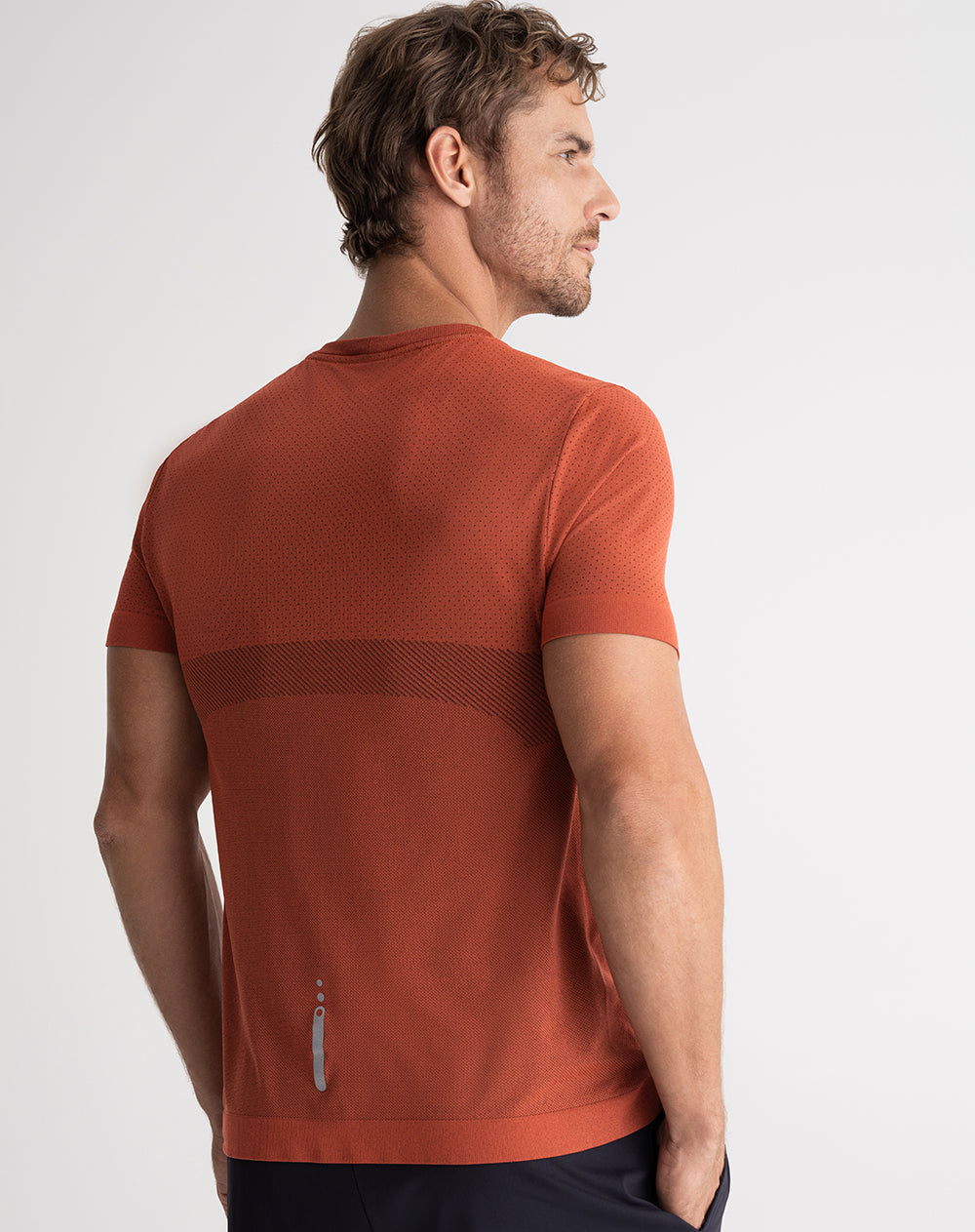 Camiseta deportiva antibacterial naranja hombre