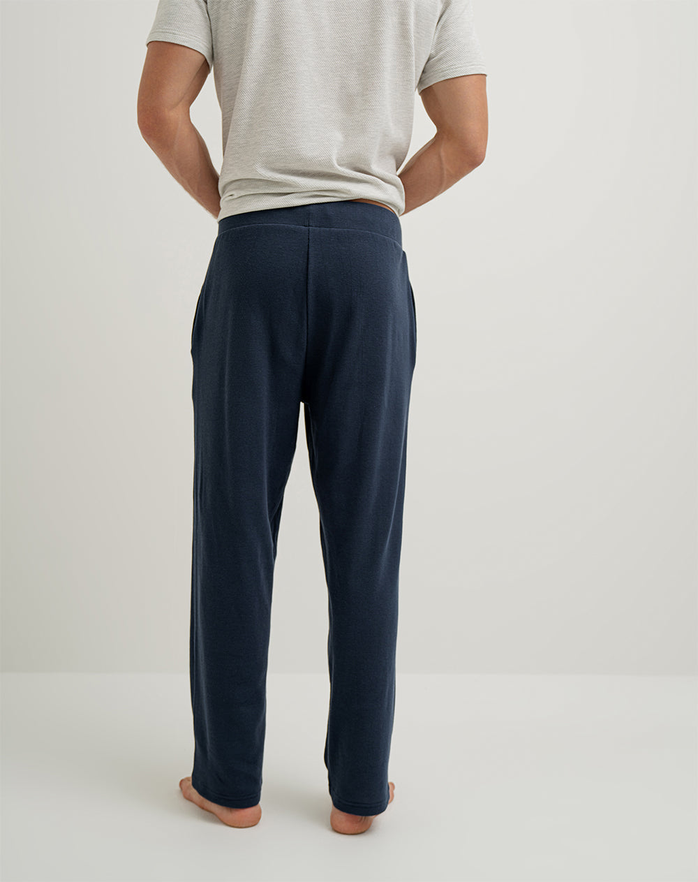 Pantalón regular algodón azul hombre