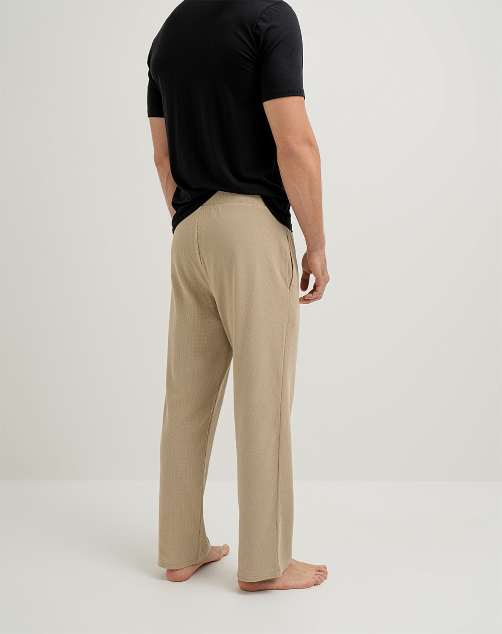 Pantalón regular algodón café hombre