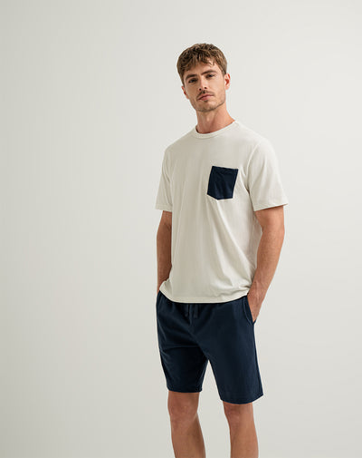 Camiseta + bermuda de pijama hombre algodón surtda