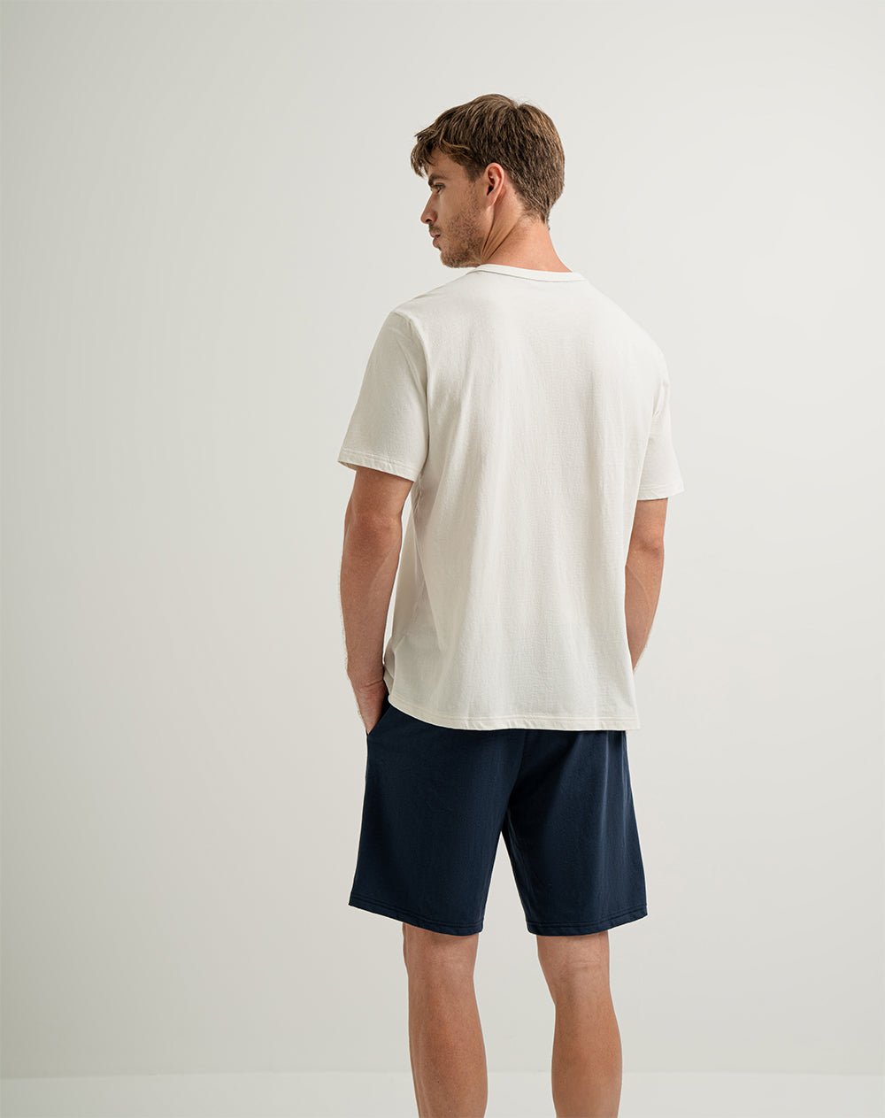 Camiseta + bermuda de pijama hombre algodón surtda