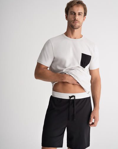 Camiseta + bermuda de pijama hombre algodón surtida