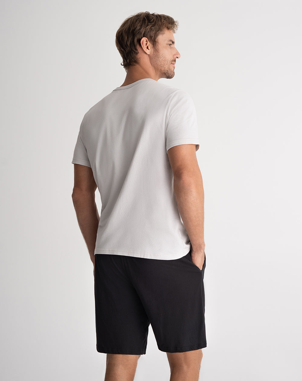 Camiseta + bermuda de pijama hombre algodón surtida