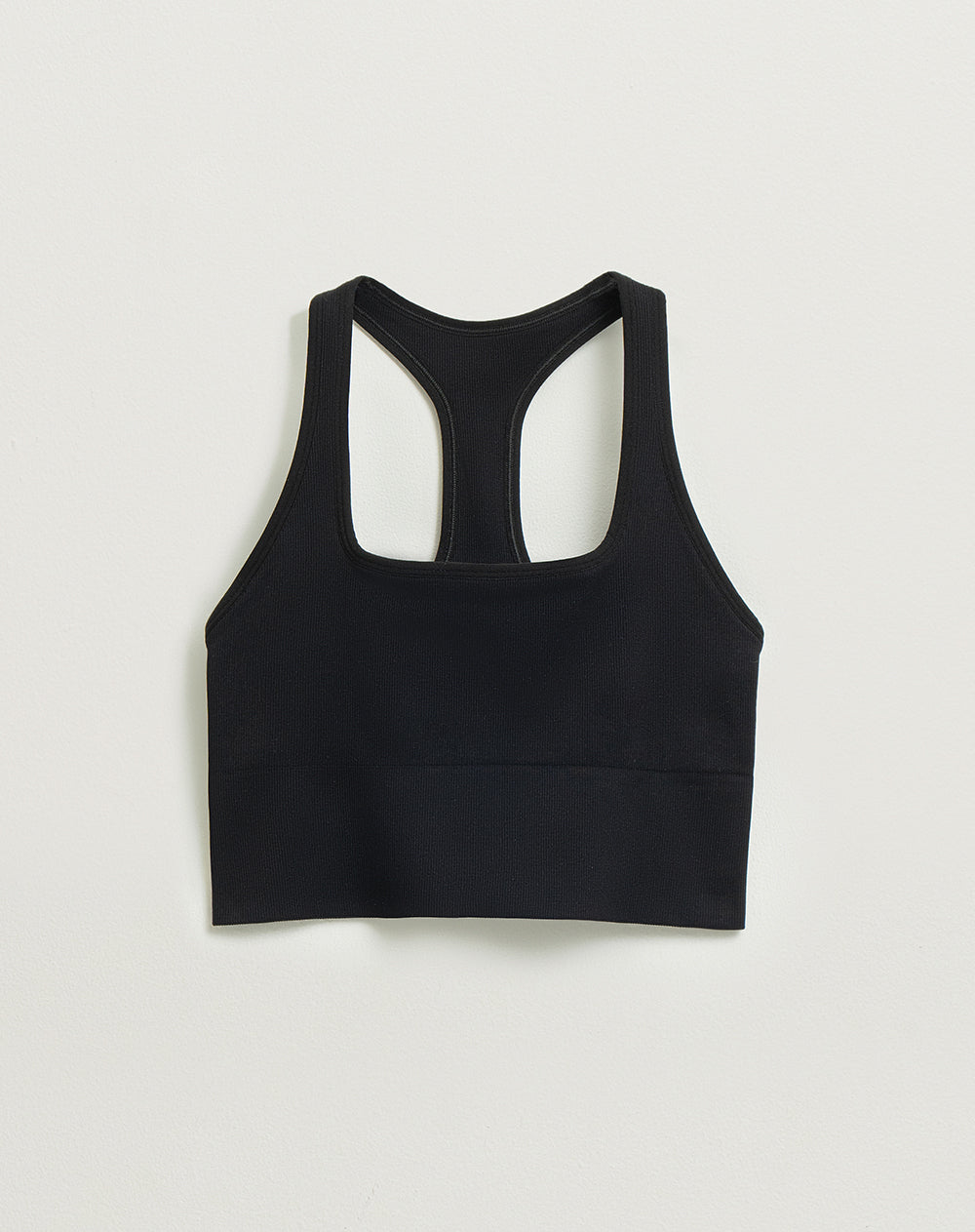 Top deportivo soporte alto seamless sin costura negro