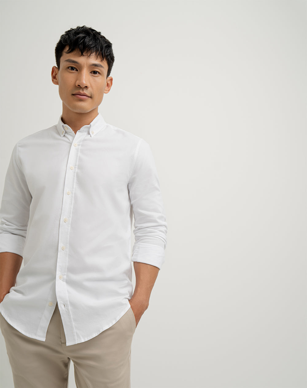 Camisa Manga Playera Blanca Hombre Manga Larga Camiseta Manga