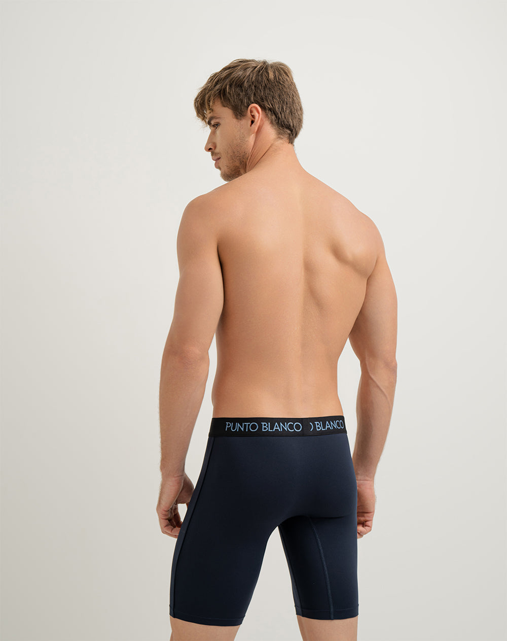 Bóxer deportivo largo microfibra azul